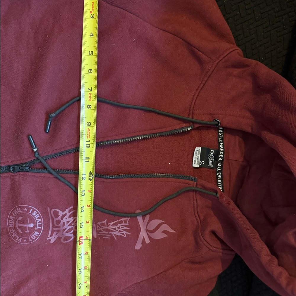 Flag Nor Fail Maroon Zip-Up Hoodie - Picture 2 of 3